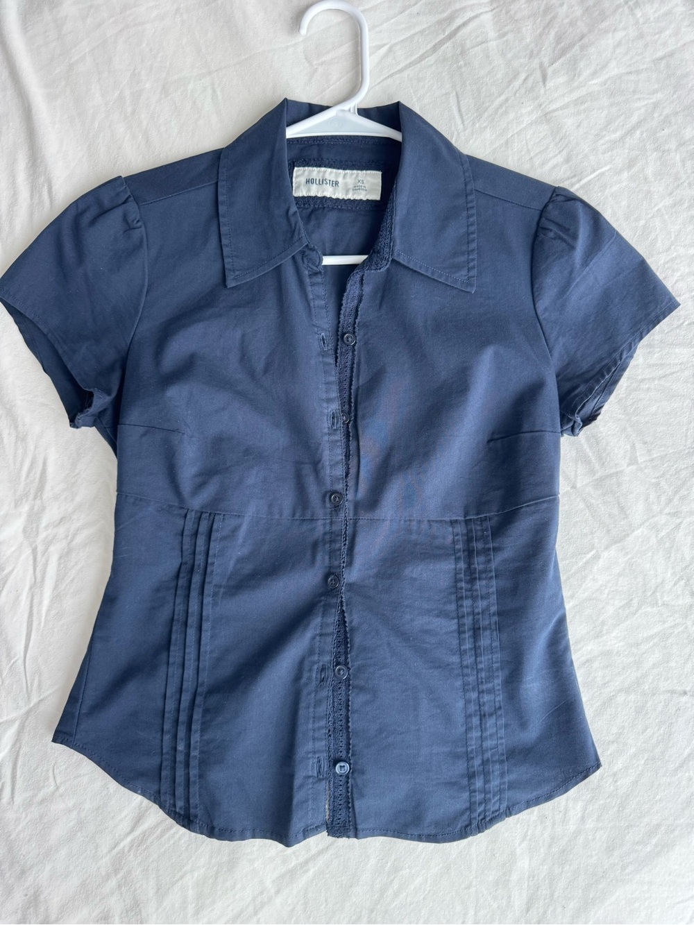 Hollister Blue Short-sleeve Button up Shirt